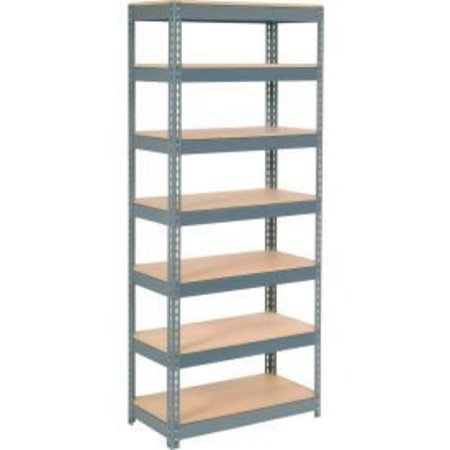 GLOBAL EQUIPMENT Extra Heavy Duty Shelving 36"W x 18"D x 84"H With 7 Shelves, Wood Deck, Gry 717332
